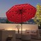 Polyester Solar LED Patio Umbrella 9.3ft with Tilt and Crank Handle